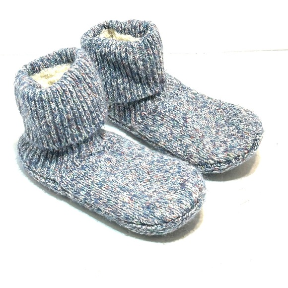 Bombas Womens Sherpa Lined Gripper Slipper Bootie Blue Multicolor Size Small - Picture 1 of 12
